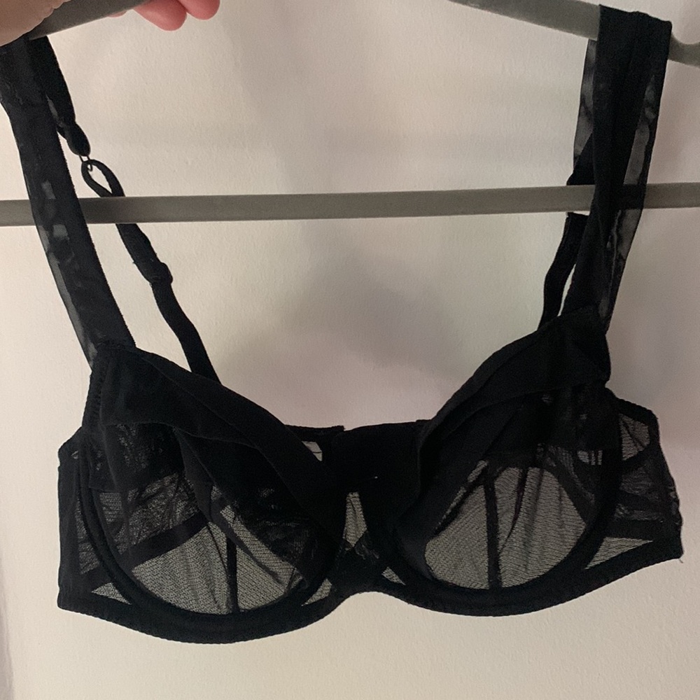 Blue Mesh Underwire Bra - Picture 3 of 3